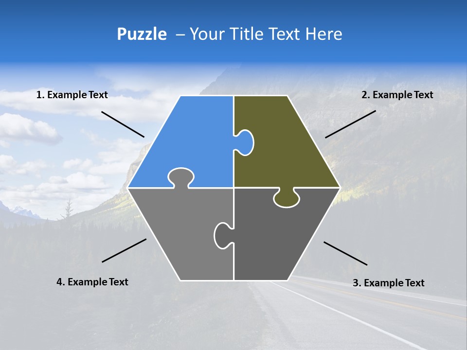 A Road With A Mountain In The Background PowerPoint Template