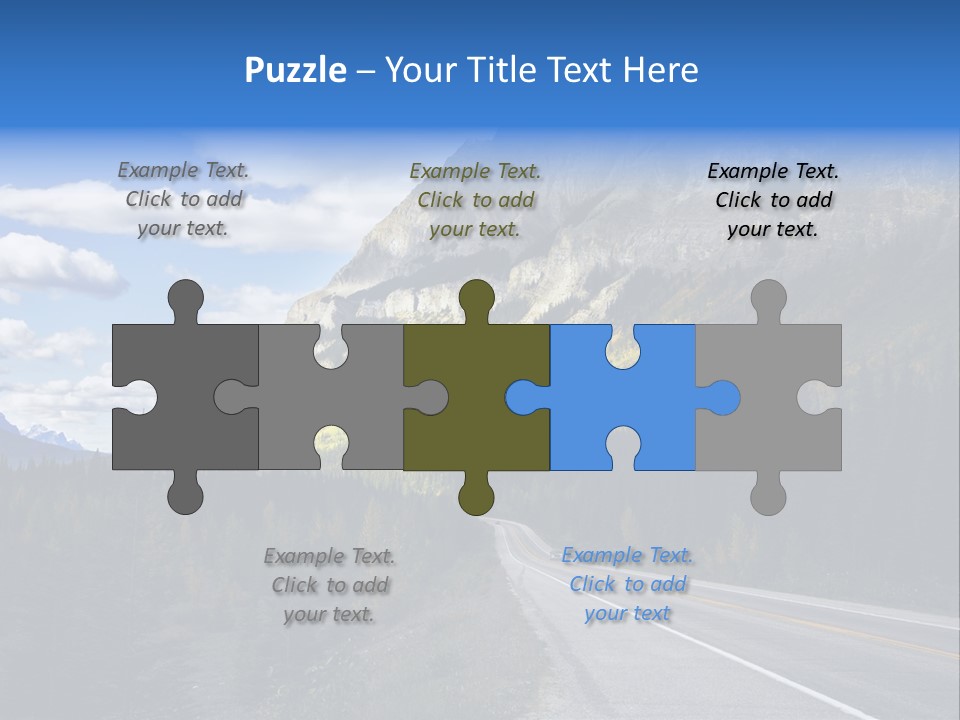 A Road With A Mountain In The Background PowerPoint Template