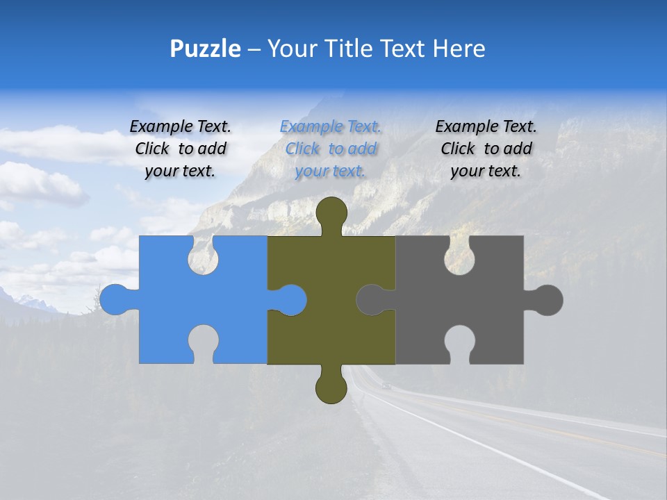 A Road With A Mountain In The Background PowerPoint Template