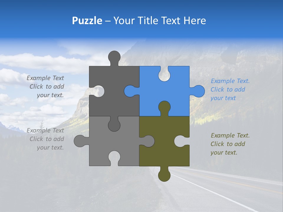 A Road With A Mountain In The Background PowerPoint Template