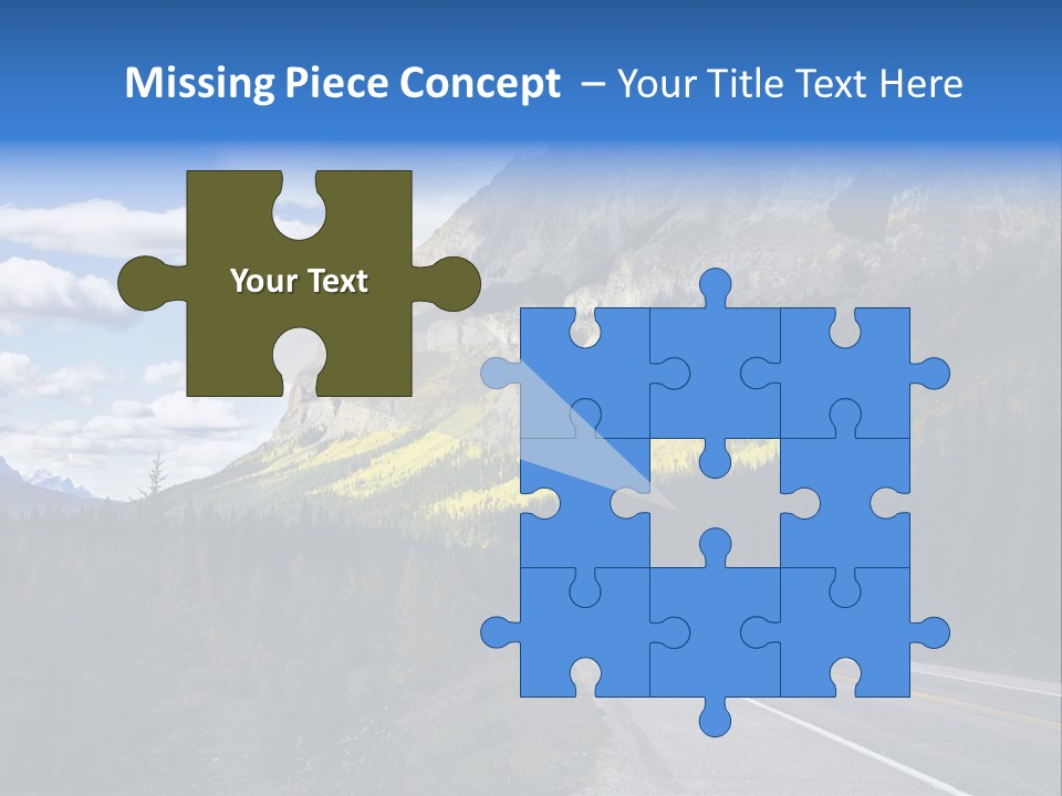 A Road With A Mountain In The Background PowerPoint Template