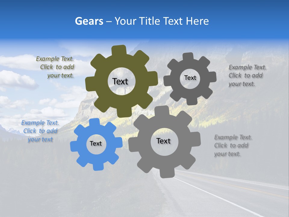 A Road With A Mountain In The Background PowerPoint Template