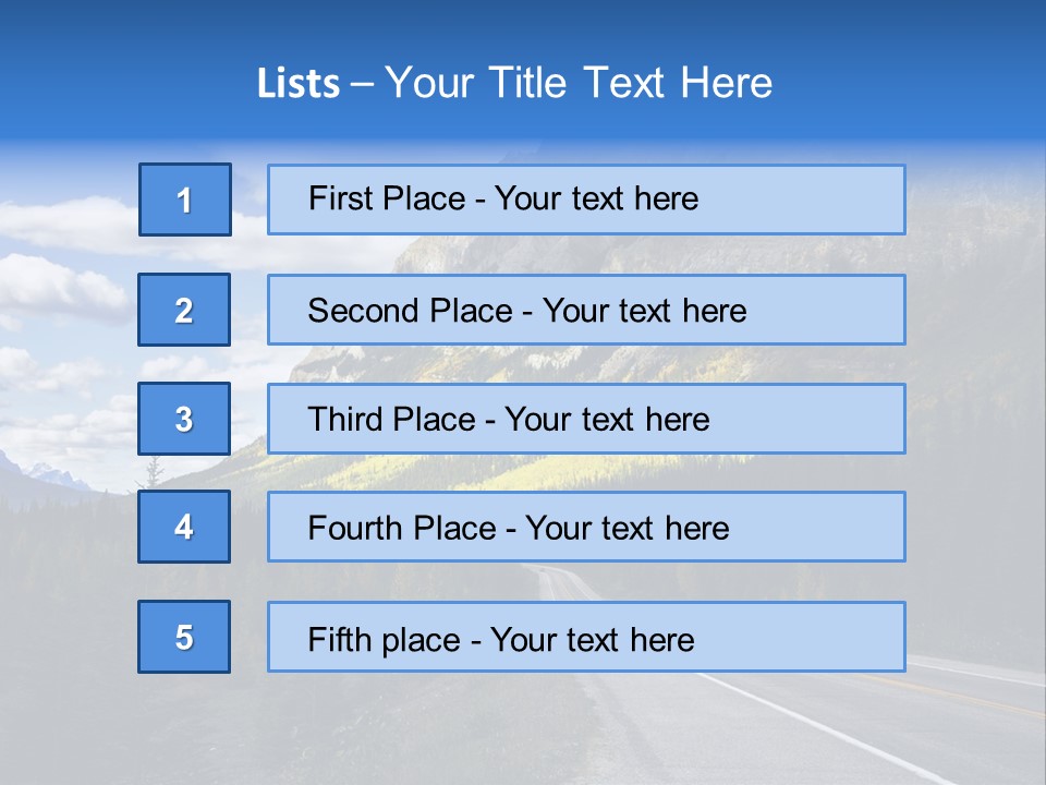 A Road With A Mountain In The Background PowerPoint Template