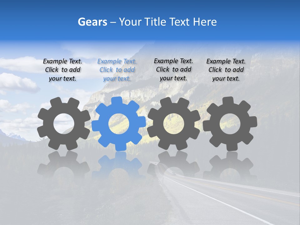 A Road With A Mountain In The Background PowerPoint Template