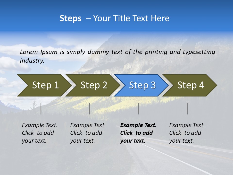A Road With A Mountain In The Background PowerPoint Template