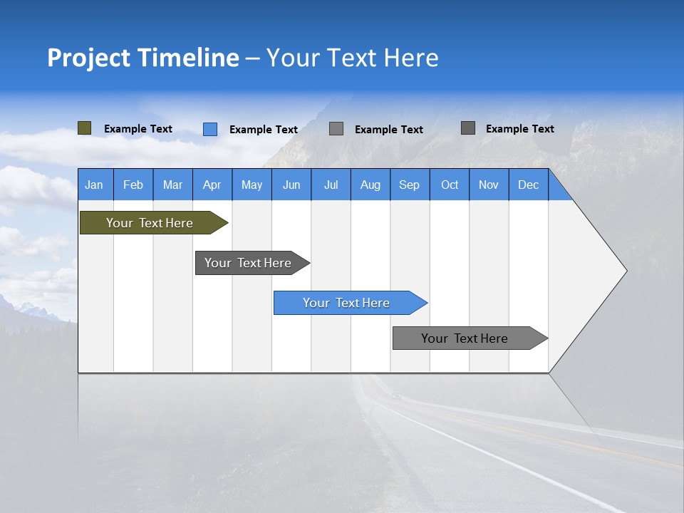 A Road With A Mountain In The Background PowerPoint Template