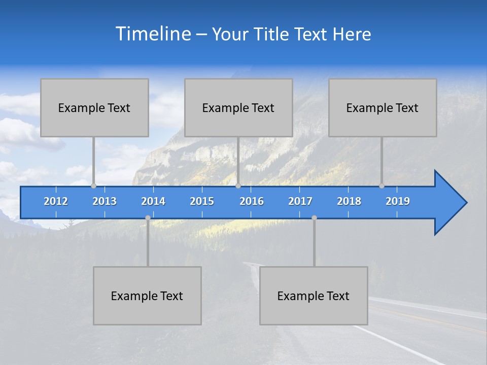 A Road With A Mountain In The Background PowerPoint Template