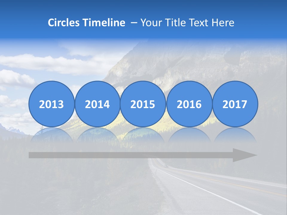 A Road With A Mountain In The Background PowerPoint Template