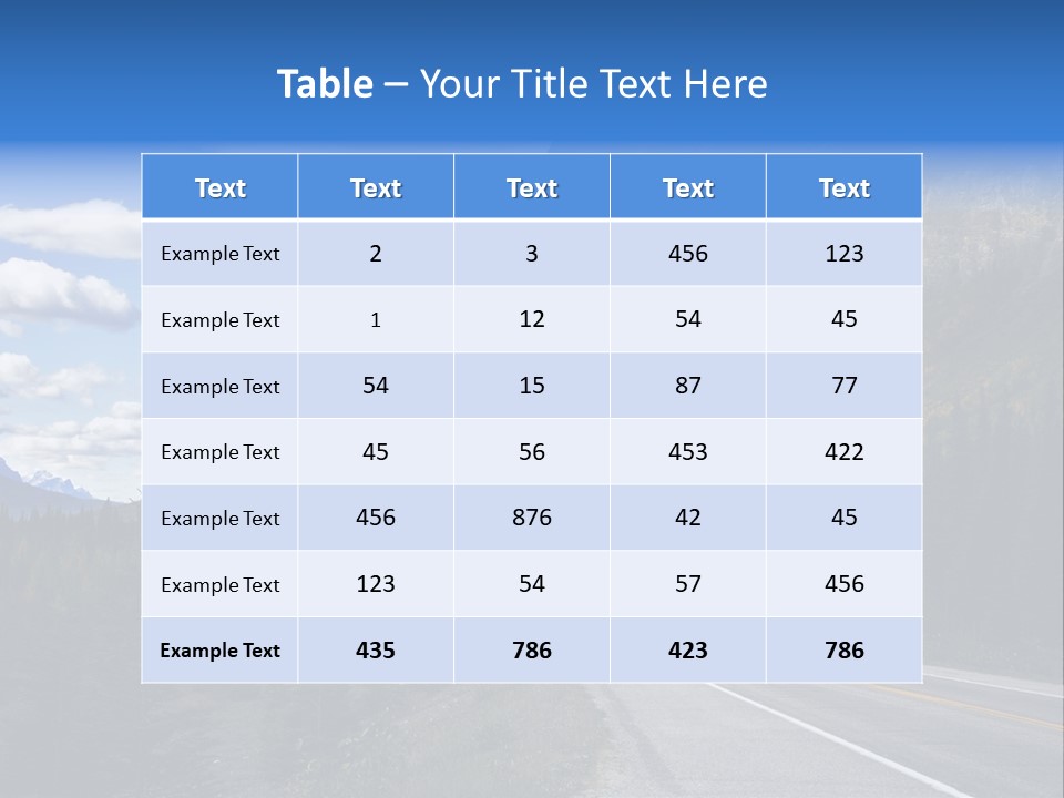 A Road With A Mountain In The Background PowerPoint Template