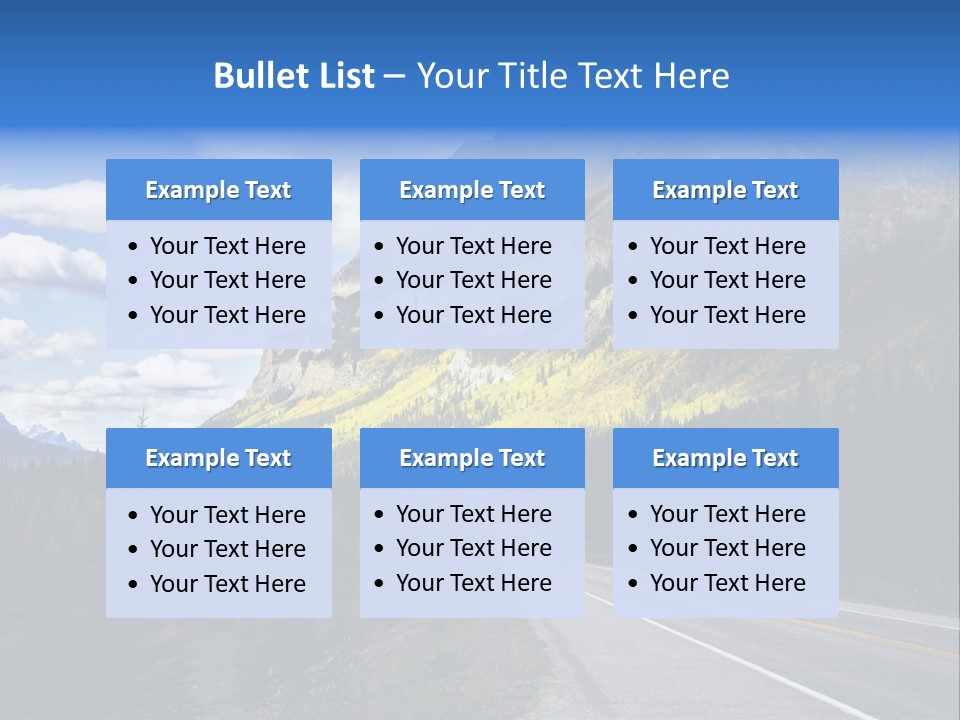 A Road With A Mountain In The Background PowerPoint Template