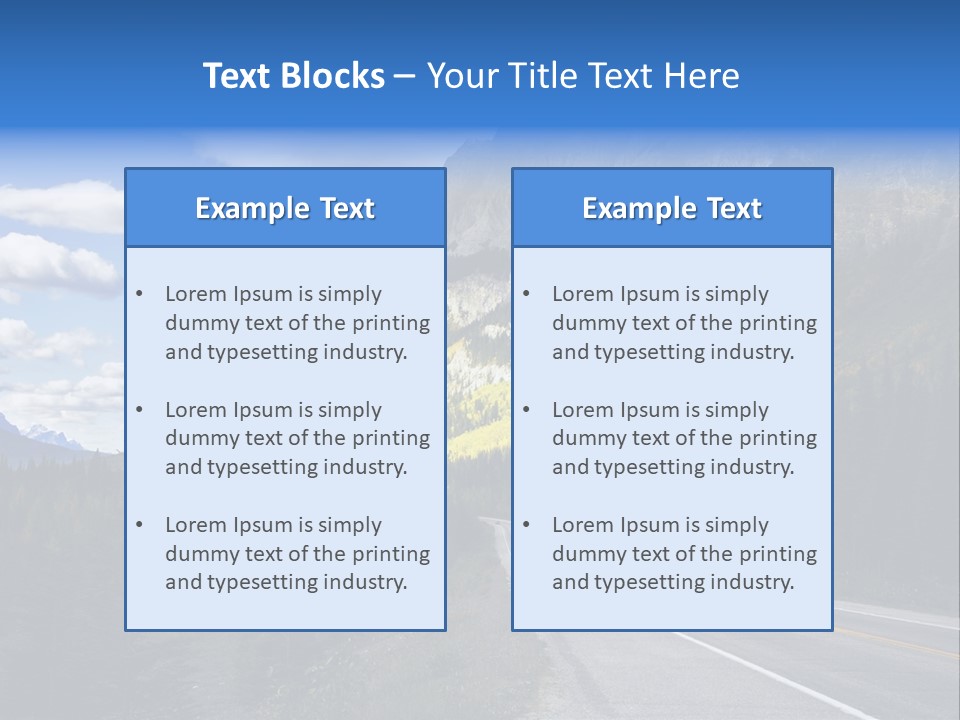 A Road With A Mountain In The Background PowerPoint Template