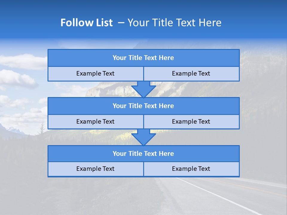 A Road With A Mountain In The Background PowerPoint Template