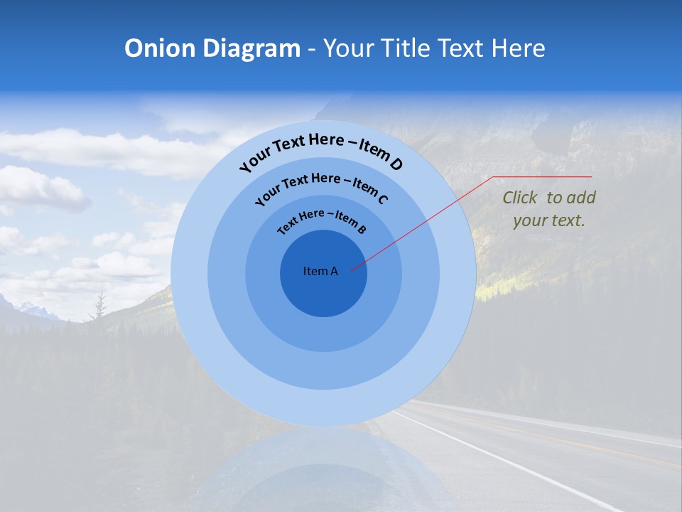 A Road With A Mountain In The Background PowerPoint Template