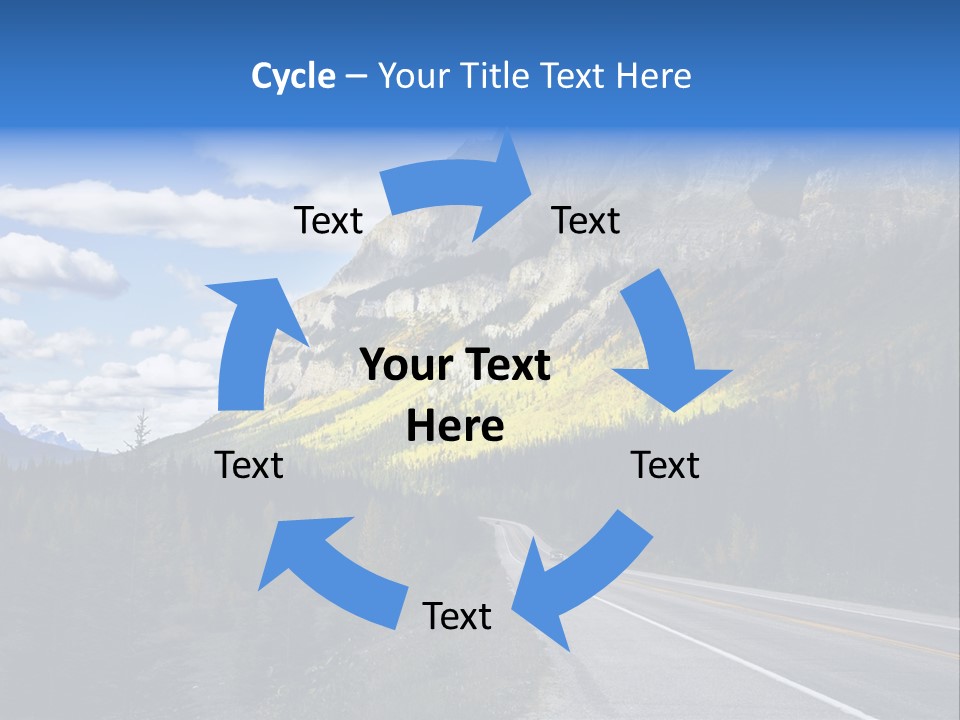 A Road With A Mountain In The Background PowerPoint Template