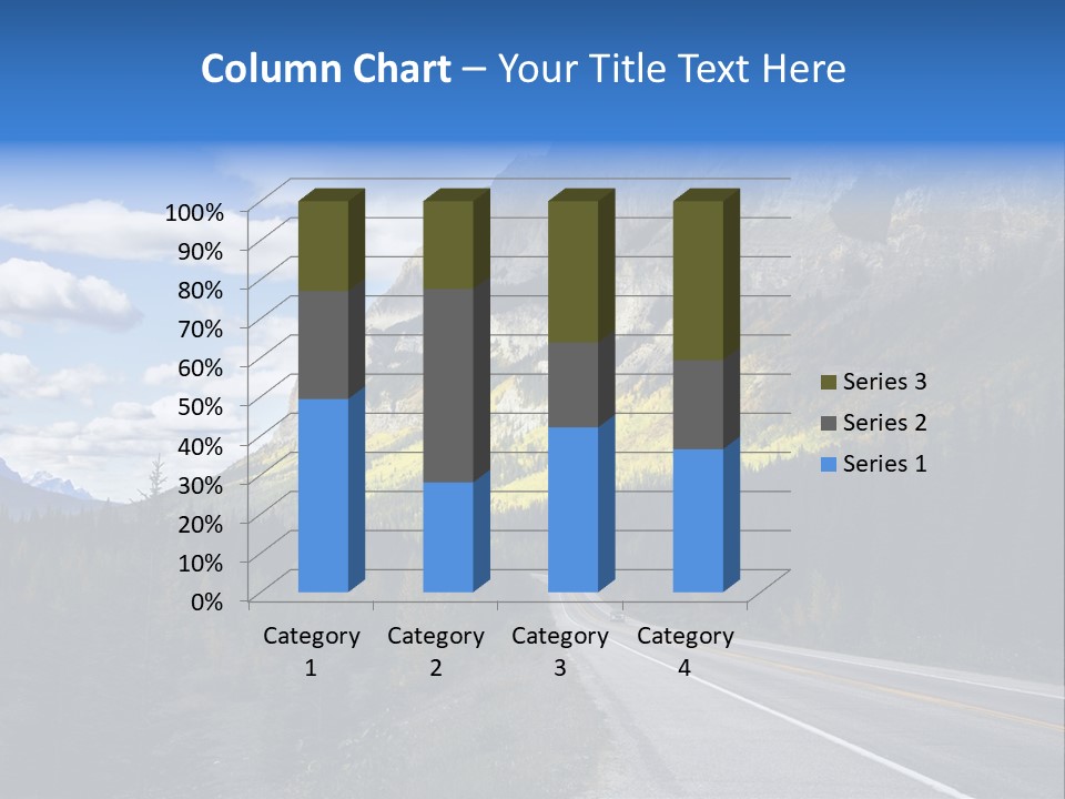 A Road With A Mountain In The Background PowerPoint Template