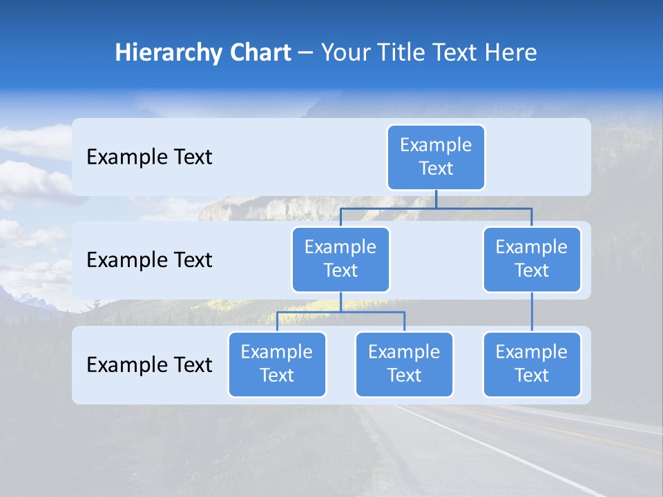 A Road With A Mountain In The Background PowerPoint Template