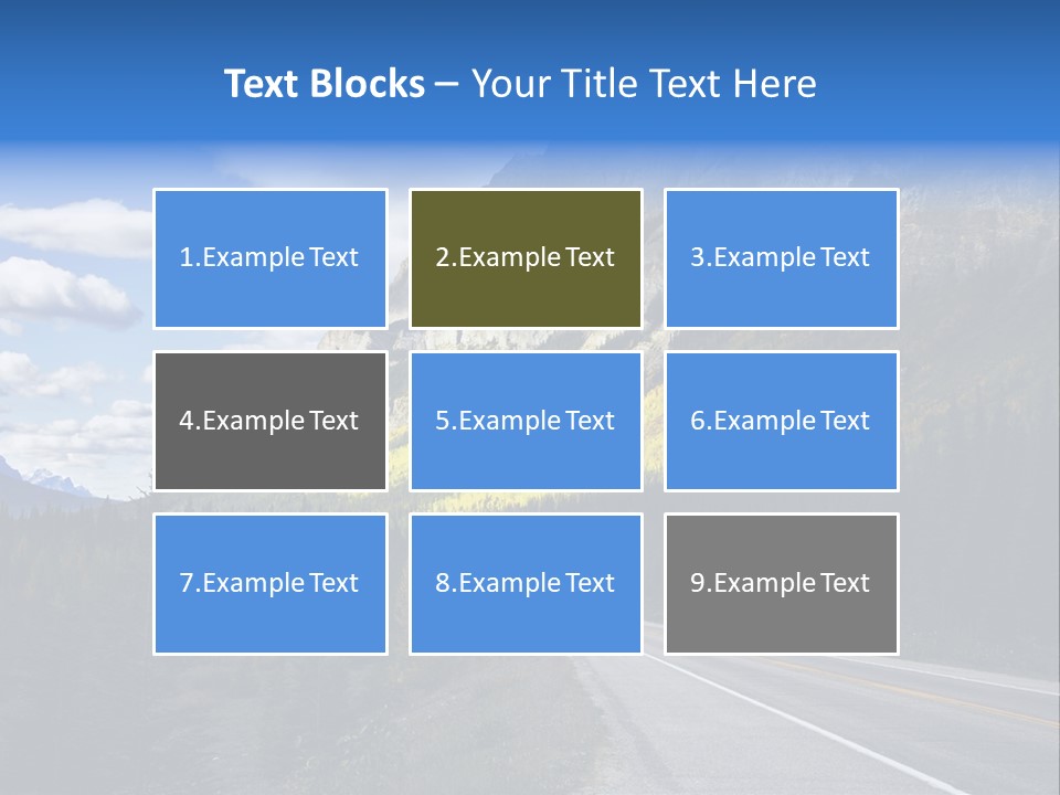 A Road With A Mountain In The Background PowerPoint Template