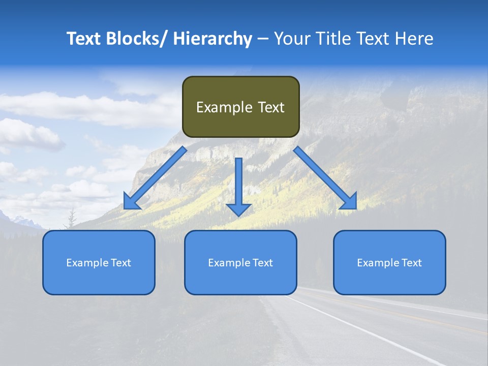 A Road With A Mountain In The Background PowerPoint Template