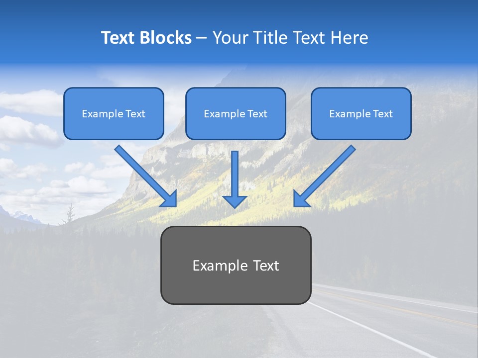 A Road With A Mountain In The Background PowerPoint Template
