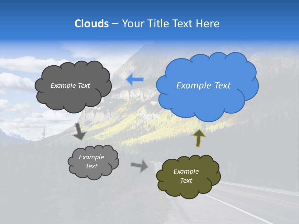A Road With A Mountain In The Background PowerPoint Template