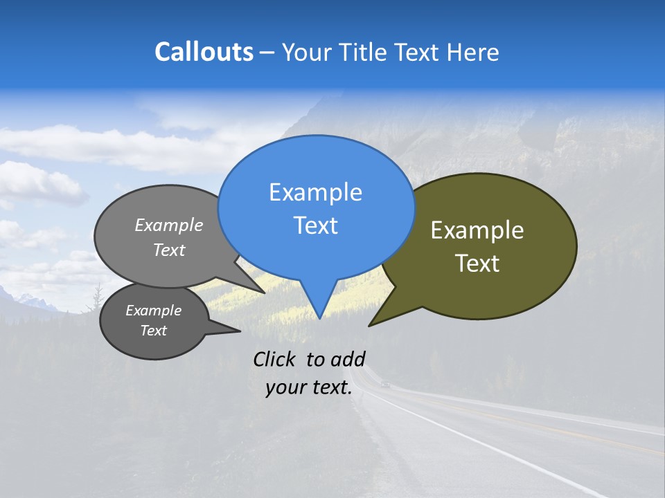 A Road With A Mountain In The Background PowerPoint Template