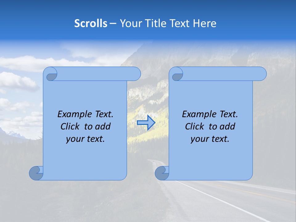 A Road With A Mountain In The Background PowerPoint Template