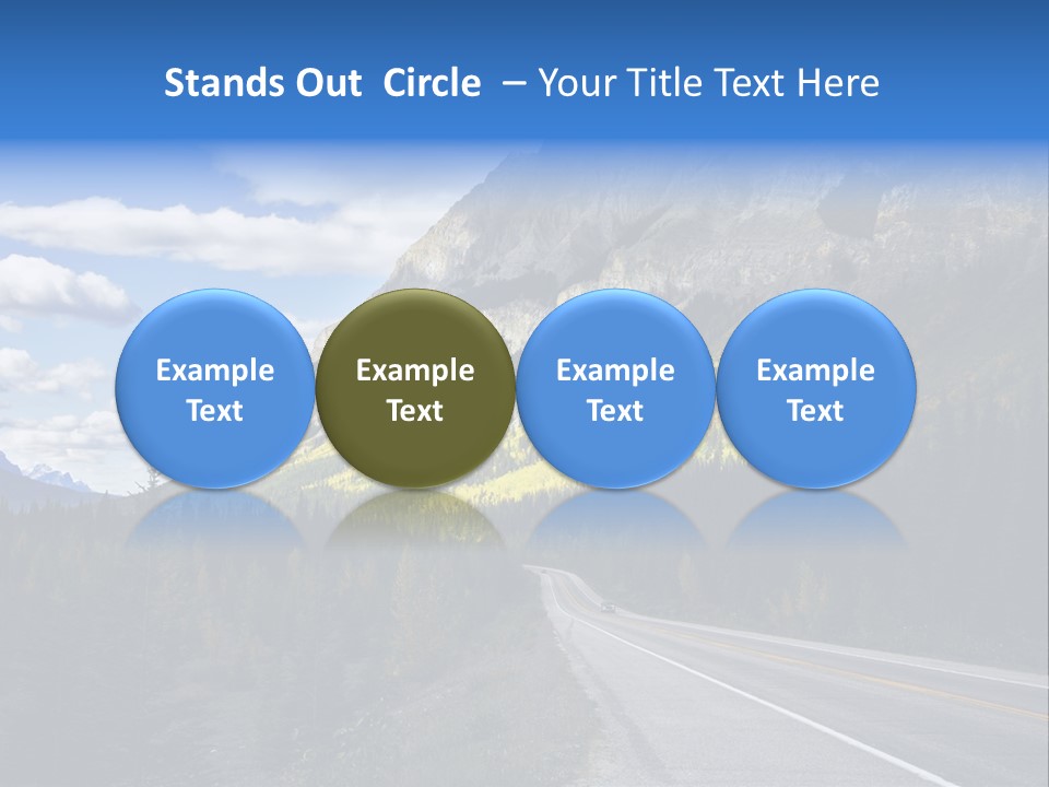 A Road With A Mountain In The Background PowerPoint Template