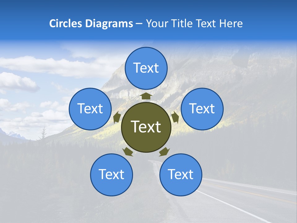A Road With A Mountain In The Background PowerPoint Template