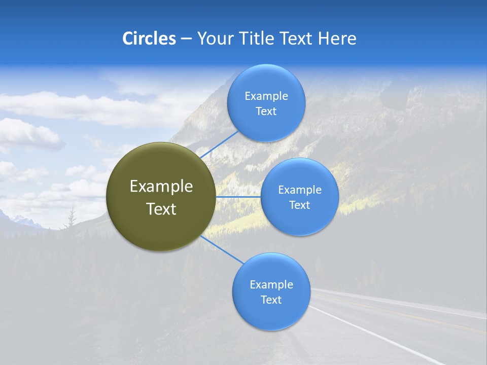 A Road With A Mountain In The Background PowerPoint Template