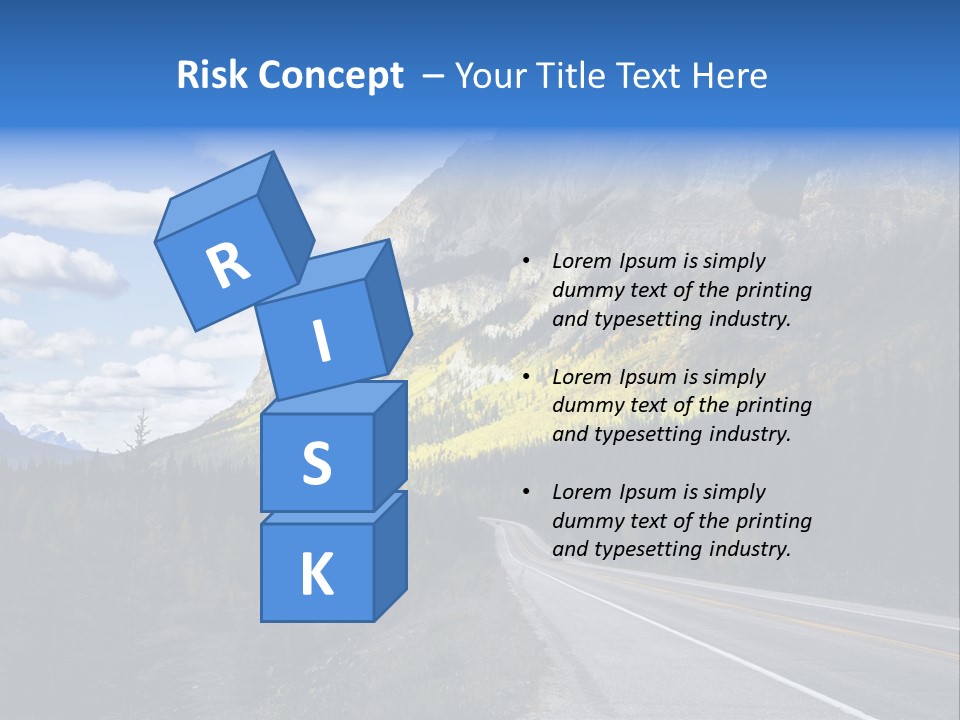 A Road With A Mountain In The Background PowerPoint Template