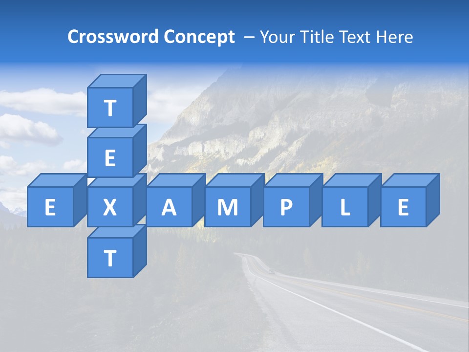 A Road With A Mountain In The Background PowerPoint Template