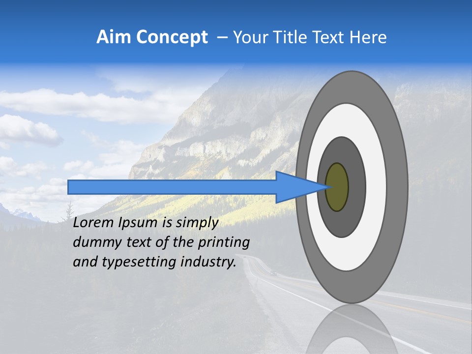 A Road With A Mountain In The Background PowerPoint Template