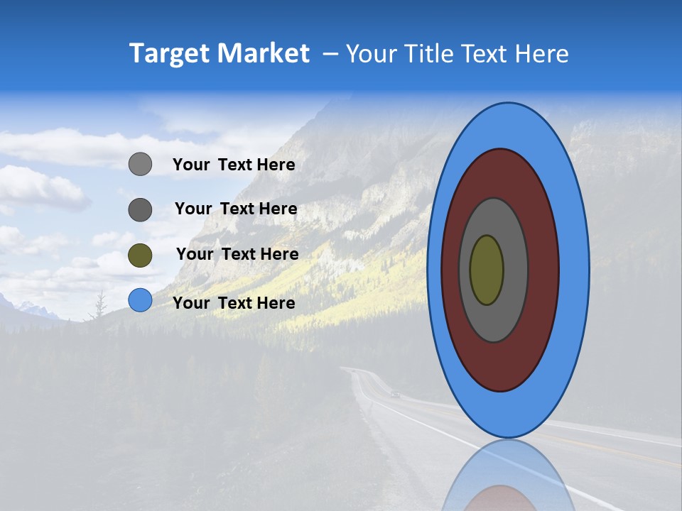 A Road With A Mountain In The Background PowerPoint Template