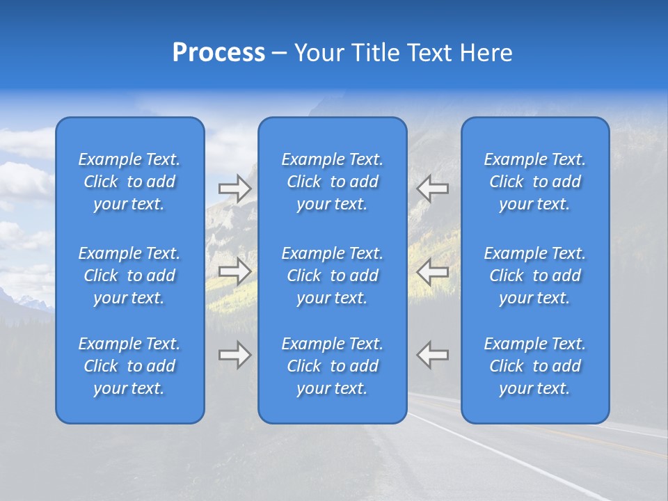 A Road With A Mountain In The Background PowerPoint Template