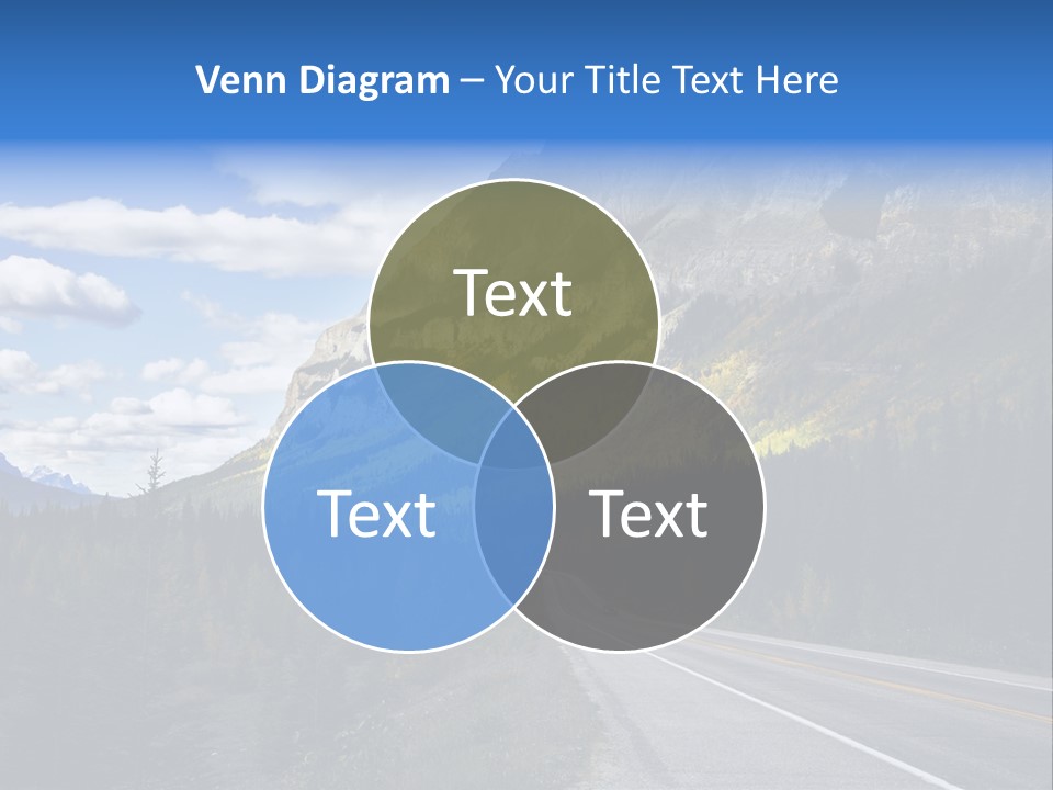 A Road With A Mountain In The Background PowerPoint Template