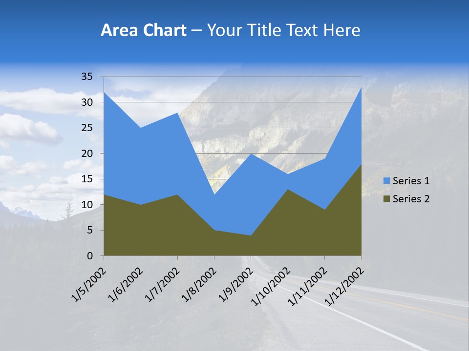A Road With A Mountain In The Background PowerPoint Template