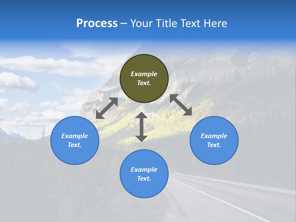 A Road With A Mountain In The Background PowerPoint Template