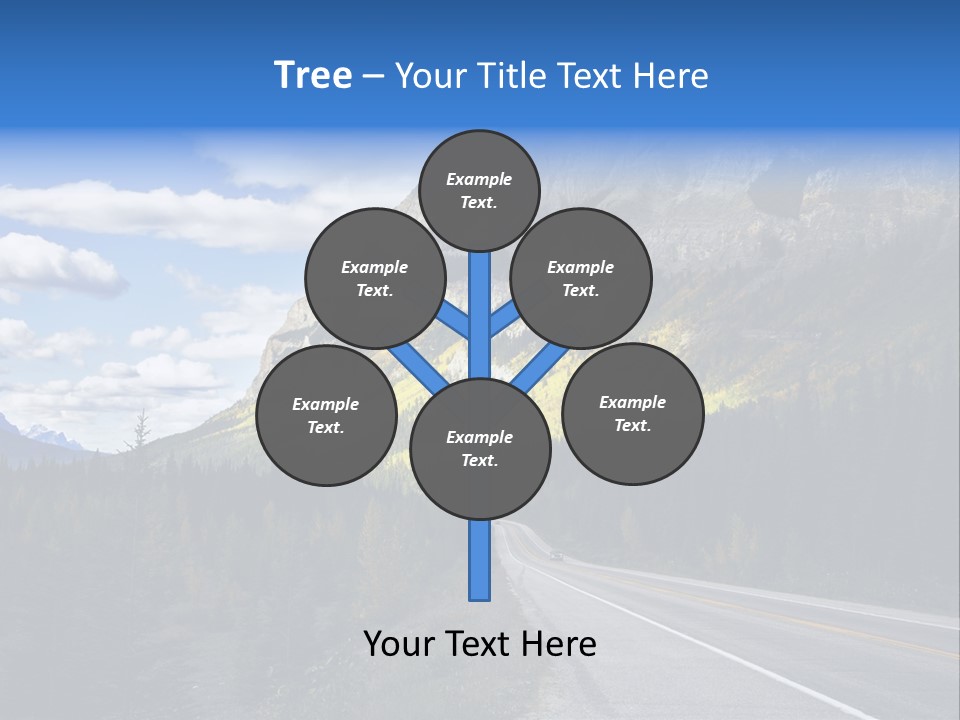 A Road With A Mountain In The Background PowerPoint Template
