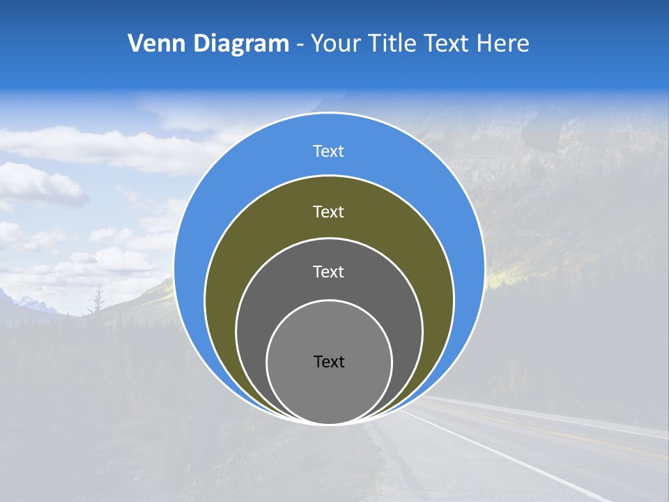 A Road With A Mountain In The Background PowerPoint Template