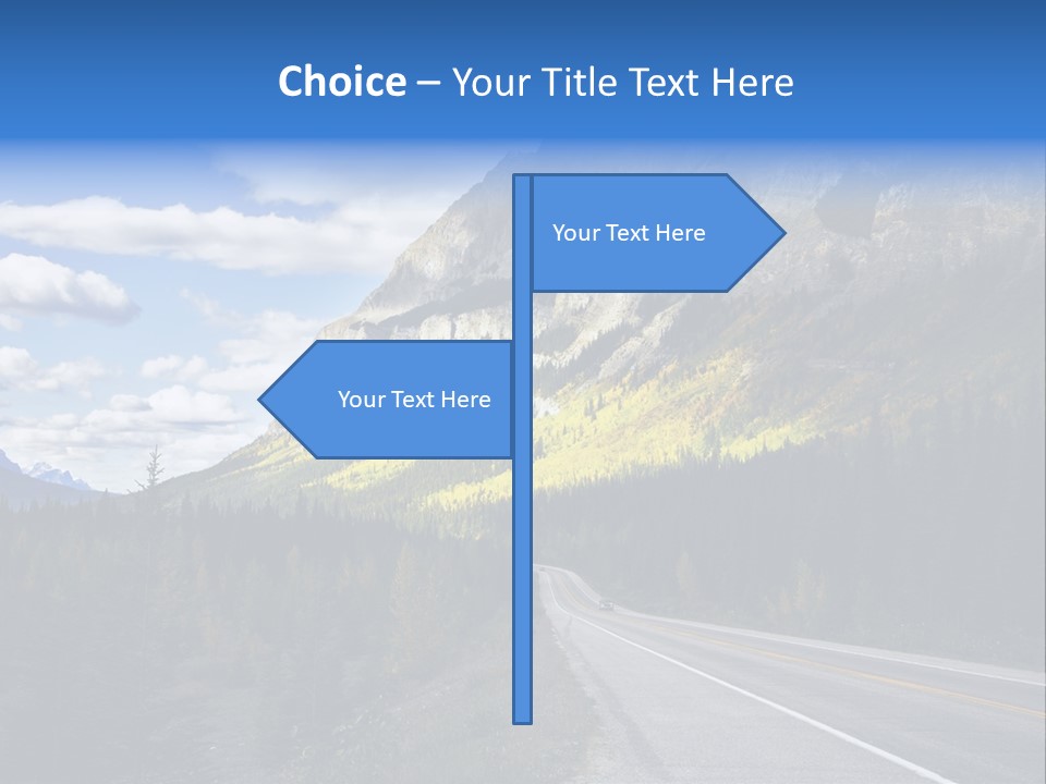 A Road With A Mountain In The Background PowerPoint Template