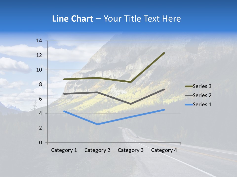 A Road With A Mountain In The Background PowerPoint Template