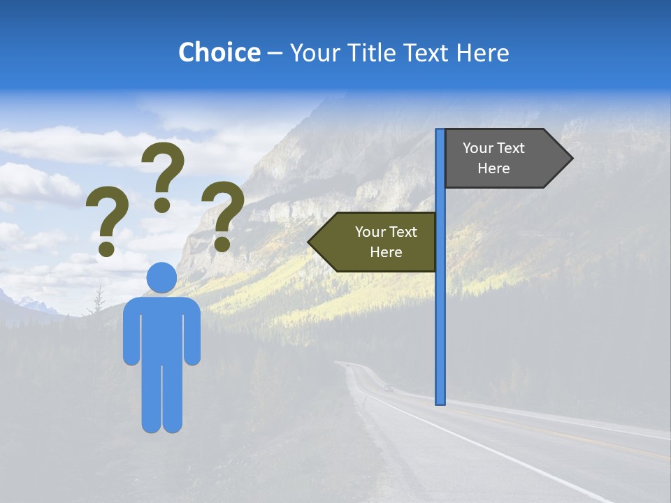 A Road With A Mountain In The Background PowerPoint Template