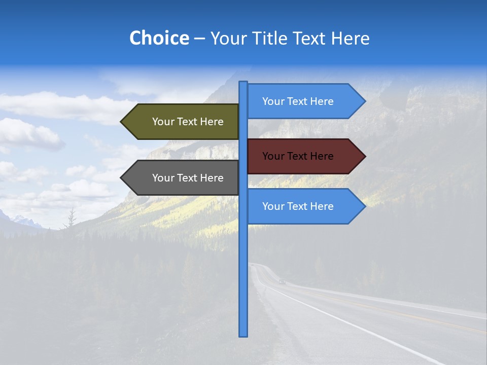 A Road With A Mountain In The Background PowerPoint Template