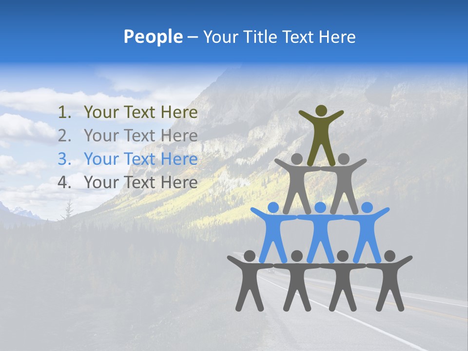 A Road With A Mountain In The Background PowerPoint Template