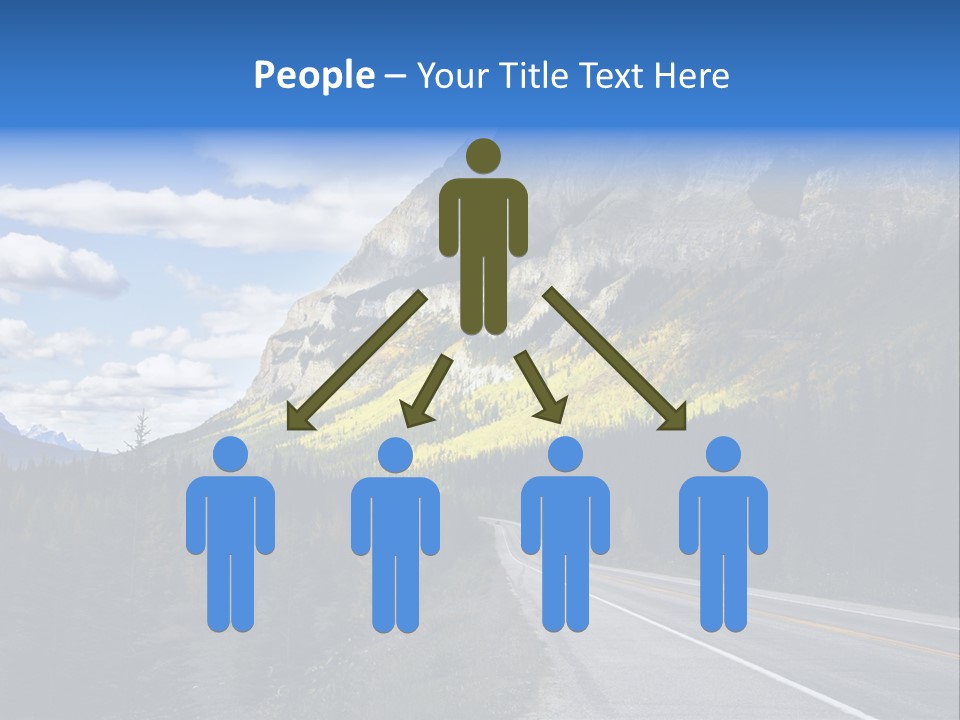 A Road With A Mountain In The Background PowerPoint Template