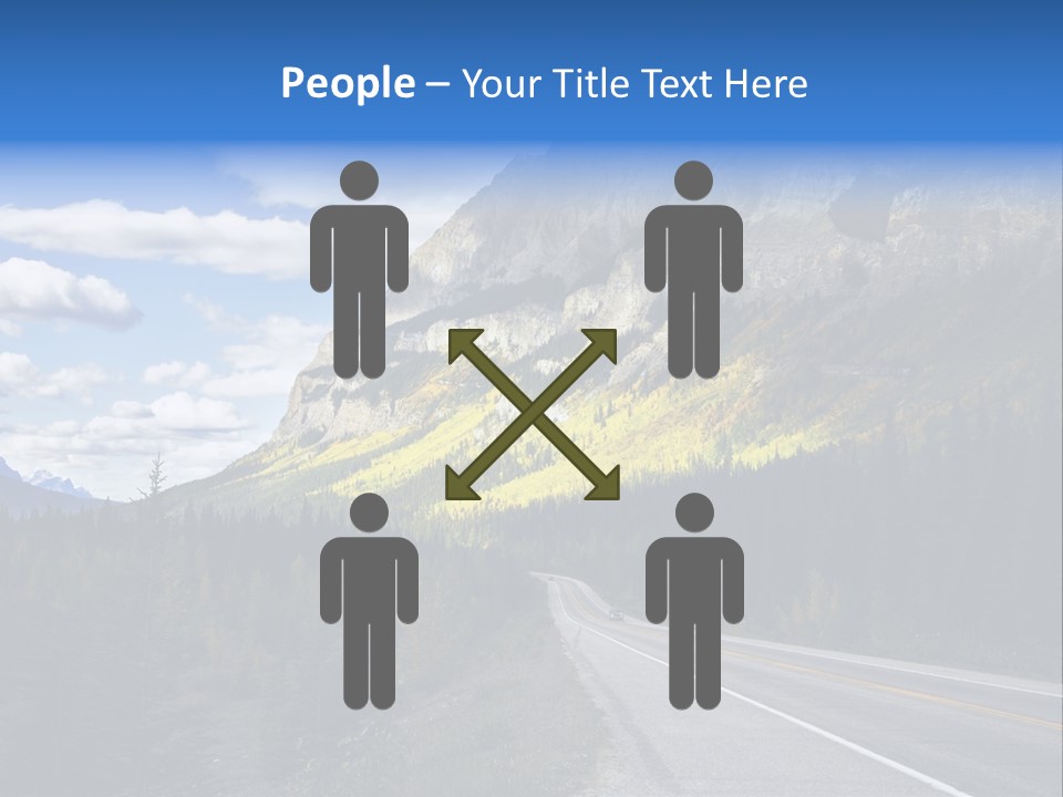 A Road With A Mountain In The Background PowerPoint Template