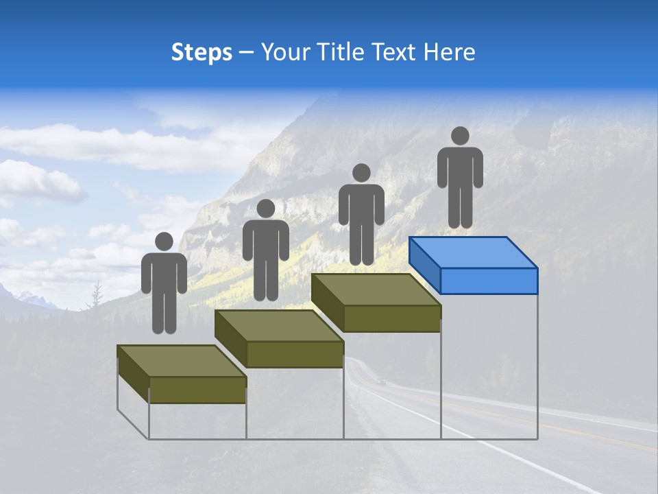 A Road With A Mountain In The Background PowerPoint Template