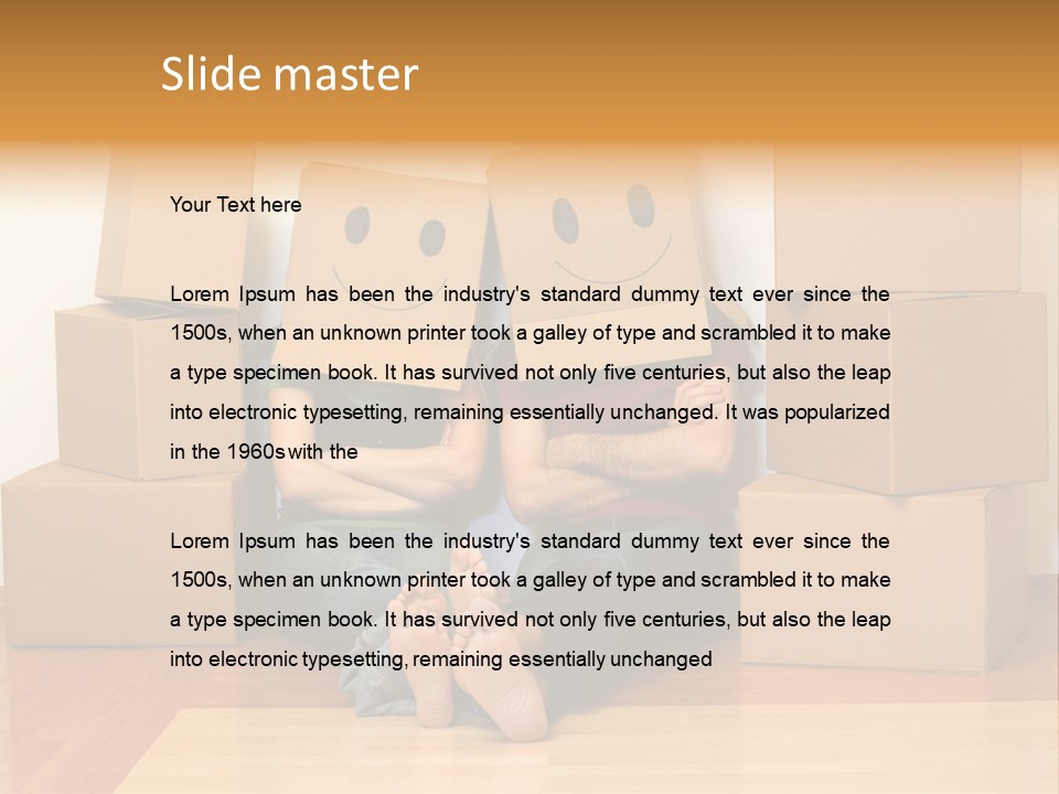 Box Sitting Caucasian PowerPoint Template