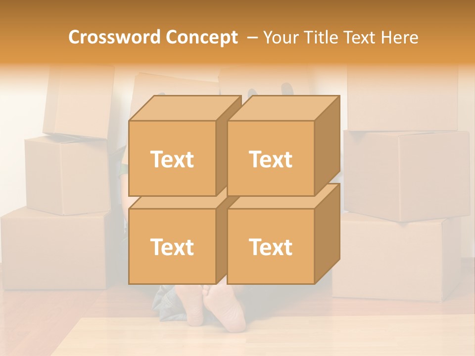 Box Sitting Caucasian PowerPoint Template