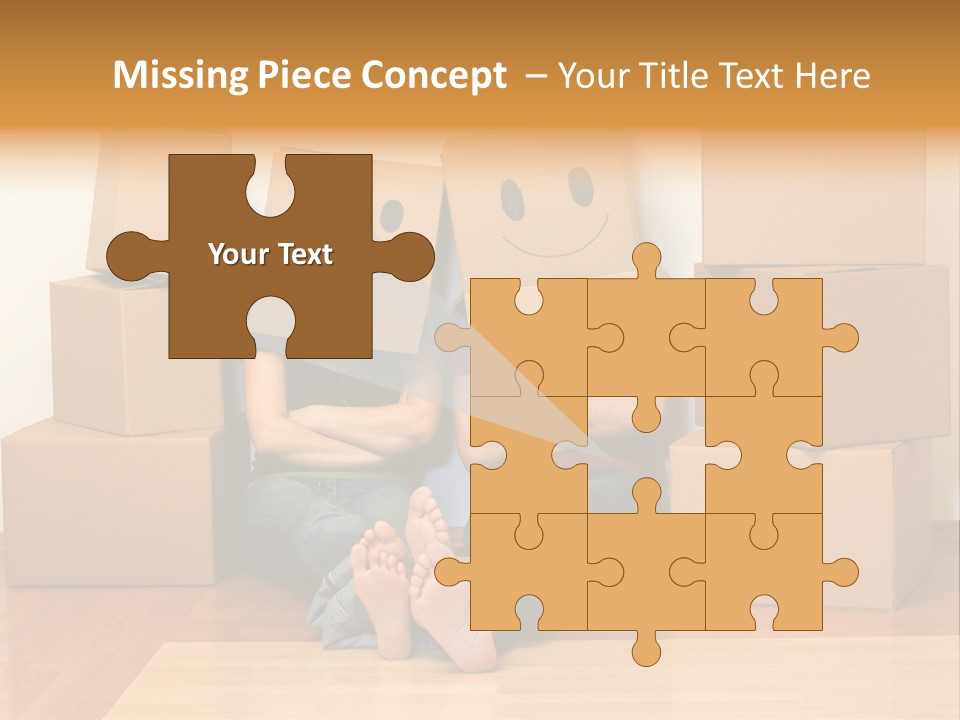Box Sitting Caucasian PowerPoint Template